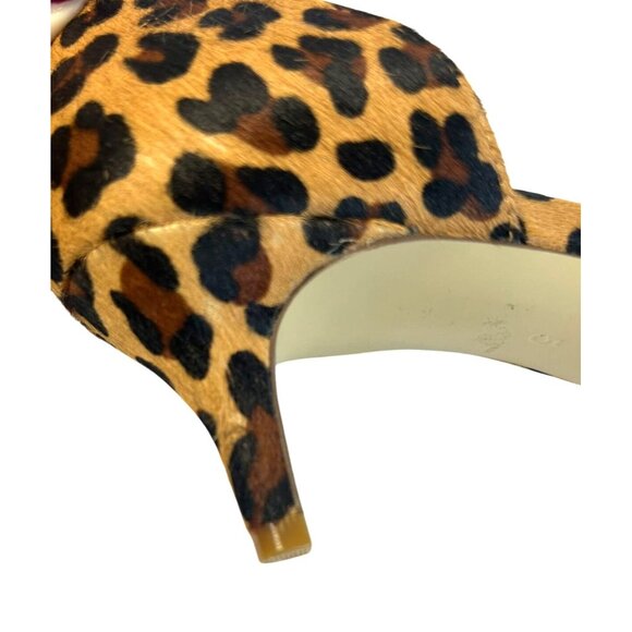 J. Crew Women's Size 5 Leopard Calf Hair Kitten Pointed Toe D'Orsay Pump Heels - Picture 15 of 16
